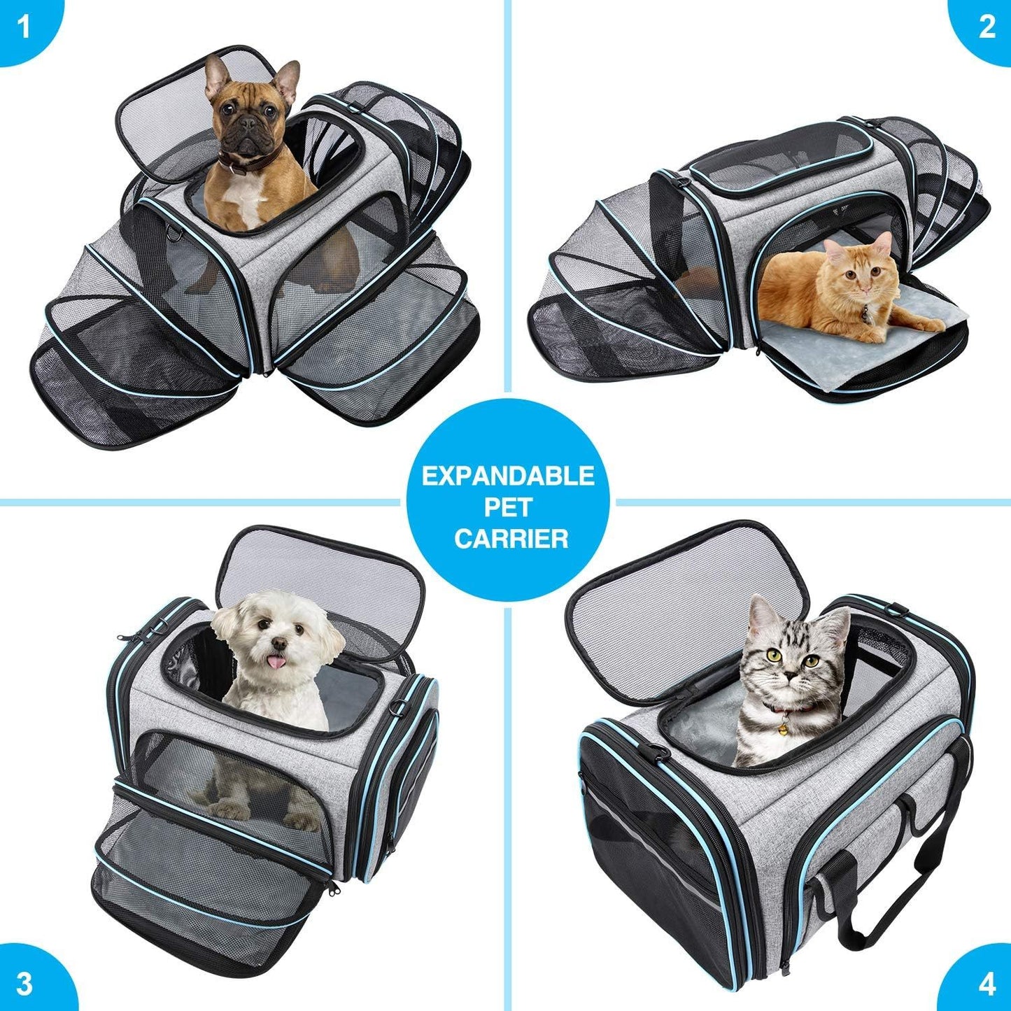 🐶🐱 Transportadora Expandible Premium para Mascotas – Aprobada por Aerolíneas