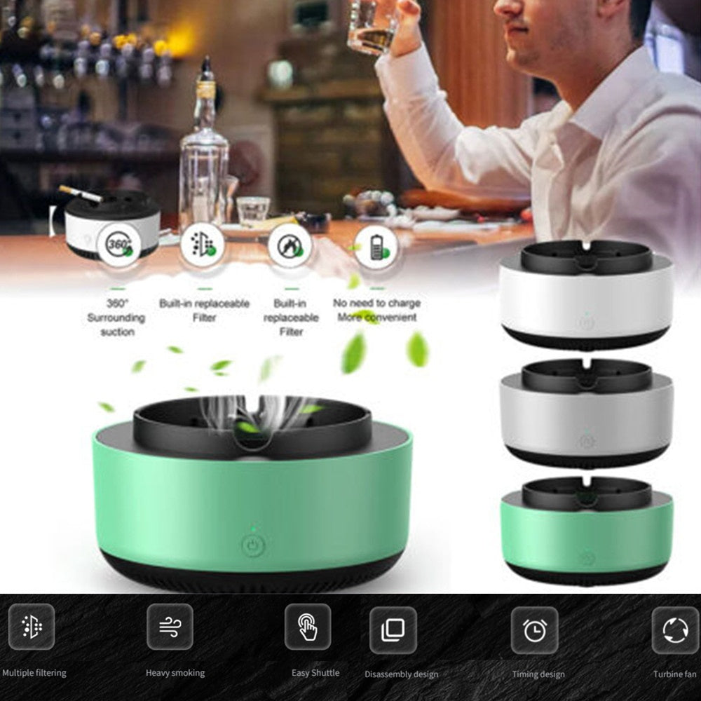 ¡Adiós al Humo! Cenicero Purificador con Tecnología de Iones – Silencioso y Eficiente