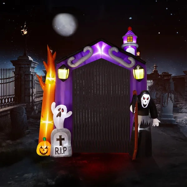 🏰👻 Arco Inflable Castillo Embrujado de 3m – Decoración Gigante de Halloween