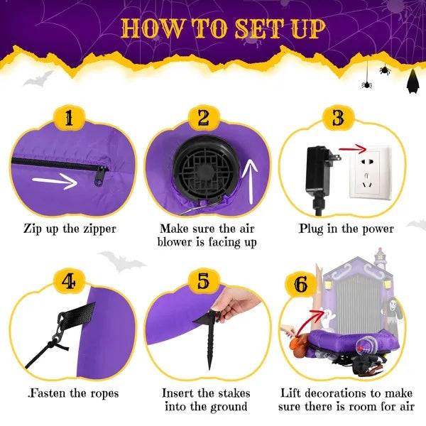 🏰👻 Arco Inflable Castillo Embrujado de 3m – Decoración Gigante de Halloween