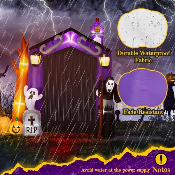 🏰👻 Arco Inflable Castillo Embrujado de 3m – Decoración Gigante de Halloween