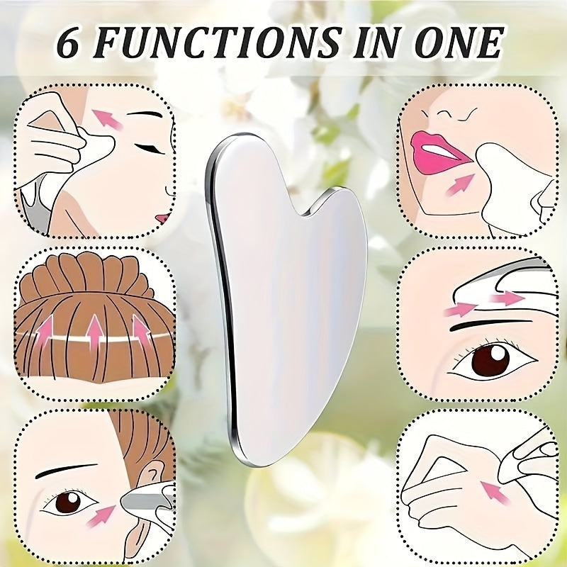 ❄️ Set Facial 2pcs – Rodillo de Hielo de Silicona + Gua Sha de Acero Inoxidable 🛁 Masaje Manual, Herramientas de Skincare y Belleza, Relajante y Cómodo