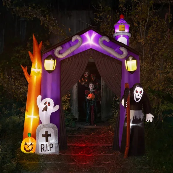 🏰👻 Arco Inflable Castillo Embrujado de 3m – Decoración Gigante de Halloween