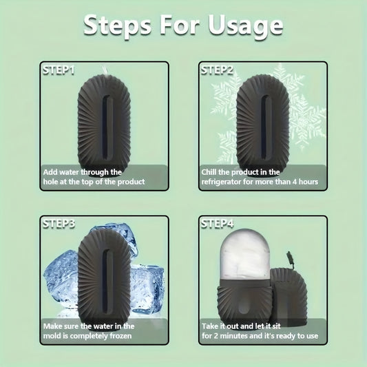 ❄️ Set Facial 2pcs – Rodillo de Hielo de Silicona + Gua Sha de Acero Inoxidable 🛁 Masaje Manual, Herramientas de Skincare y Belleza, Relajante y Cómodo