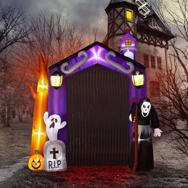 🏰👻 Arco Inflable Castillo Embrujado de 3m – Decoración Gigante de Halloween