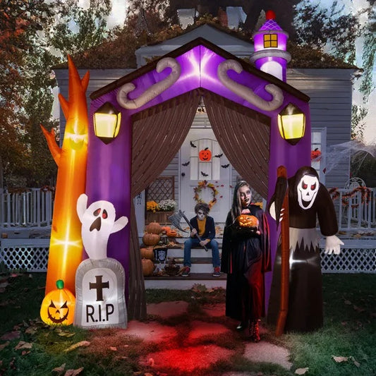 🏰👻 Arco Inflable Castillo Embrujado de 3m – Decoración Gigante de Halloween