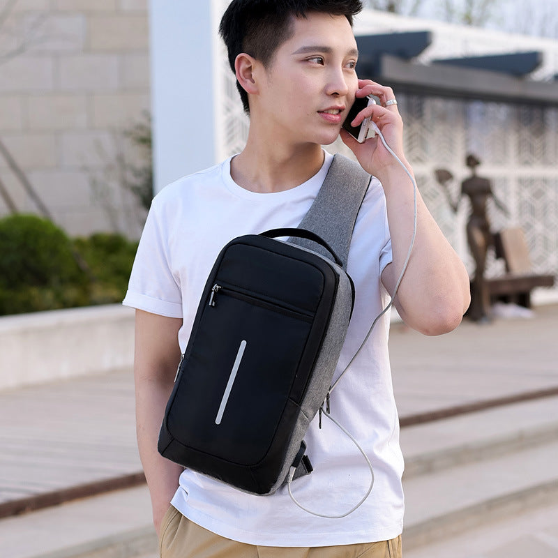 🎒 Mochila Pecho Antirrobo con Puerto USB – Moderna, Segura y Cómoda