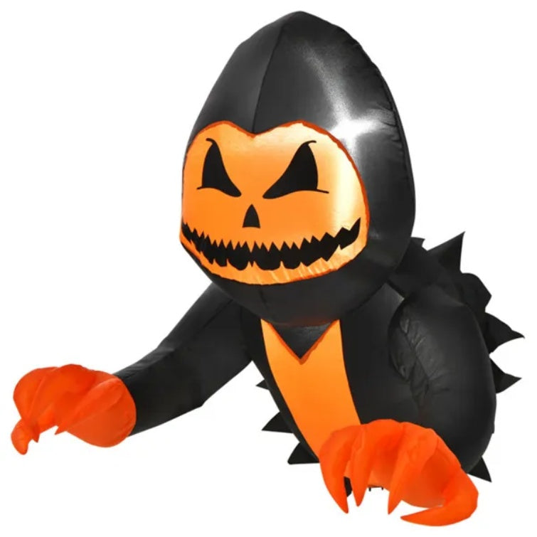 🎃 Inflable de Calabaza Aterradora 1m – Decoración de Halloween con Luces LED