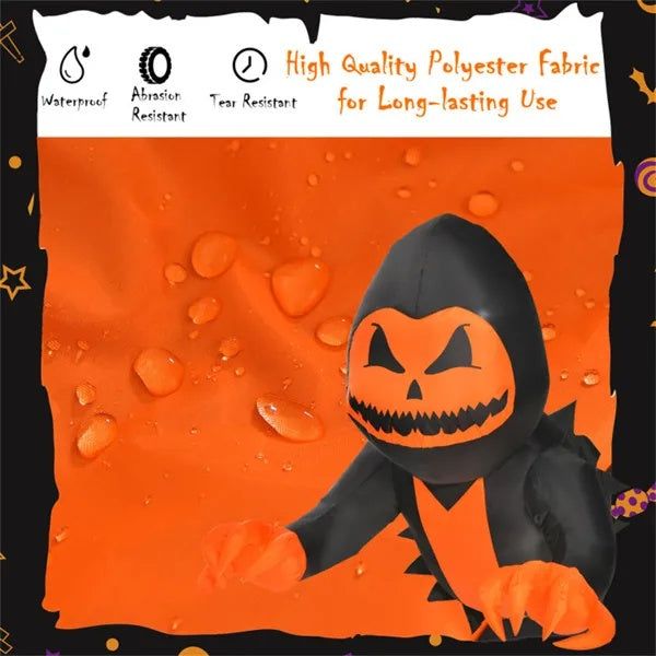 🎃 Inflable de Calabaza Aterradora 1m – Decoración de Halloween con Luces LED