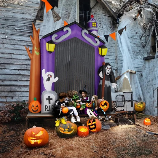🏰👻 Arco Inflable Castillo Embrujado de 3m – Decoración Gigante de Halloween