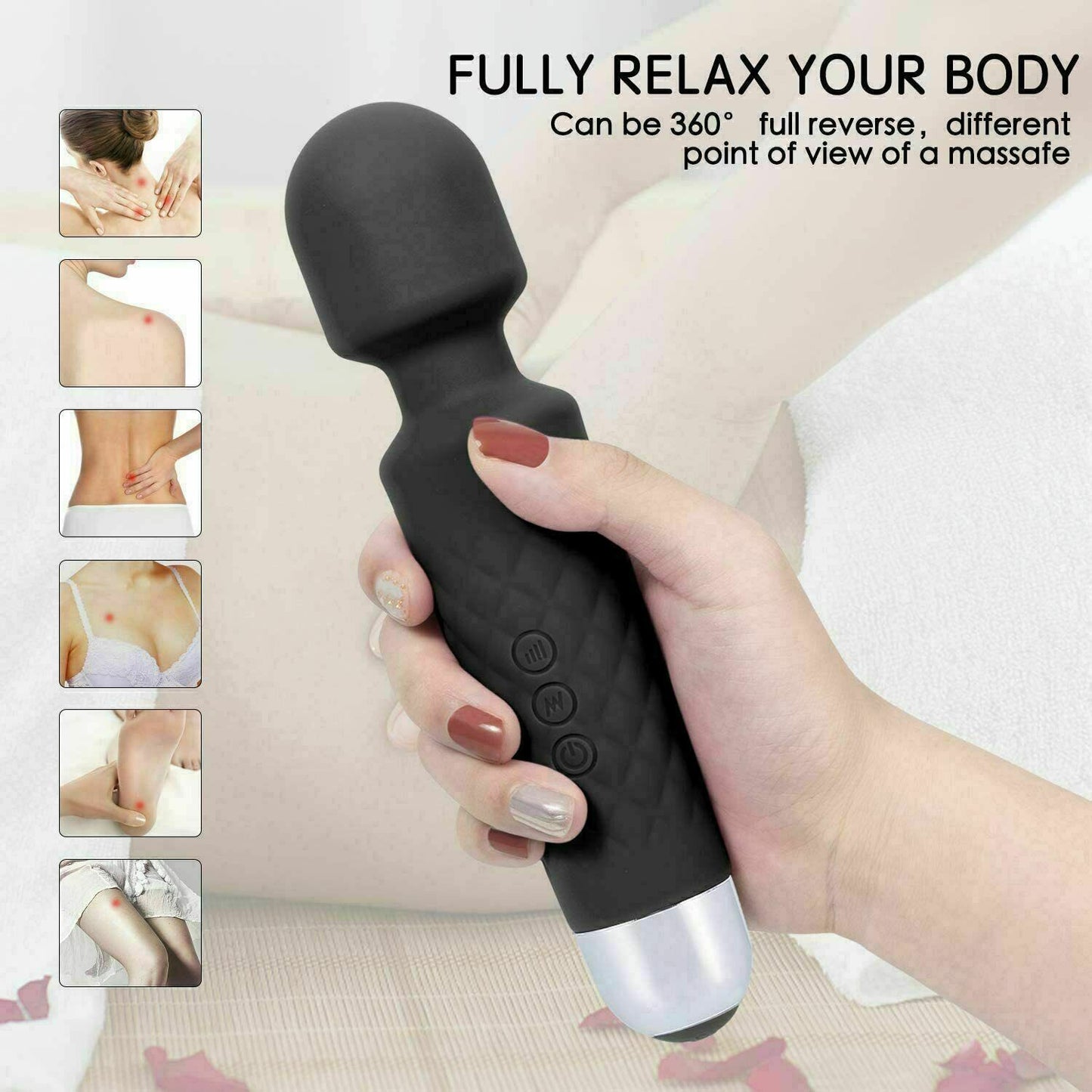 ✨ Varita de Masaje Mágica – 20 Velocidades de Relajación Potenter Vibration