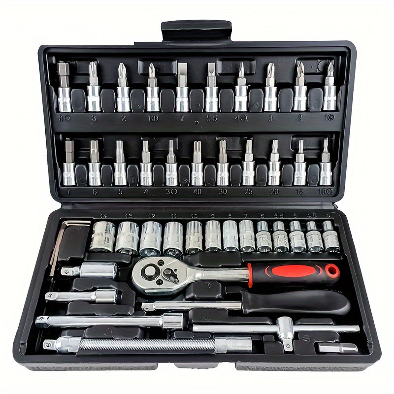 ✨ Herramientas de Reparación Multiuso para Auto y Moto 🚗🏍️ – Kit Portátil con Llave de Torque, Destornilladores y Accesorios para Mantenimiento 🛠️