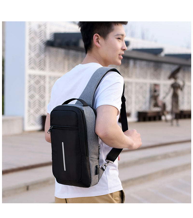 🎒 Mochila Pecho Antirrobo con Puerto USB – Moderna, Segura y Cómoda
