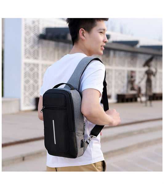 🎒 Mochila Pecho Antirrobo con Puerto USB – Moderna, Segura y Cómoda