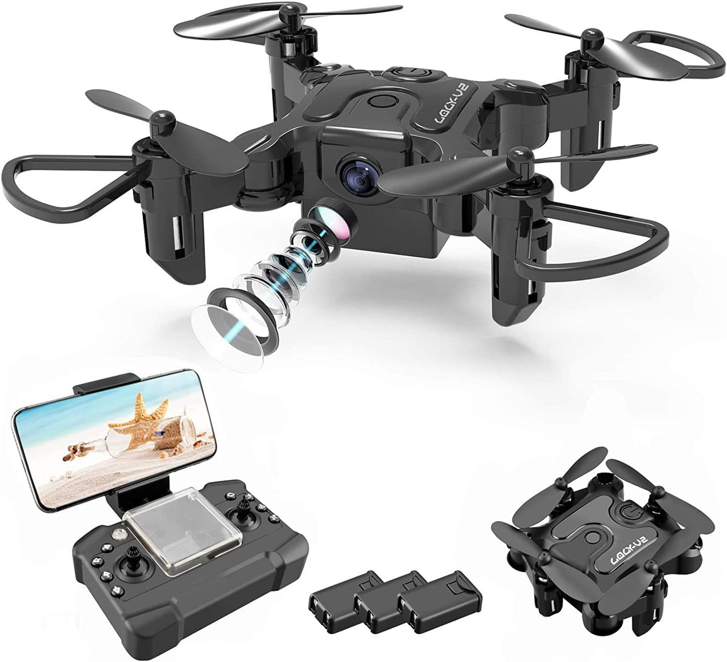 🚁 Mini Drone 4DRC V2 con Cámara HD – Plegable, Selfie & FPV WiFi