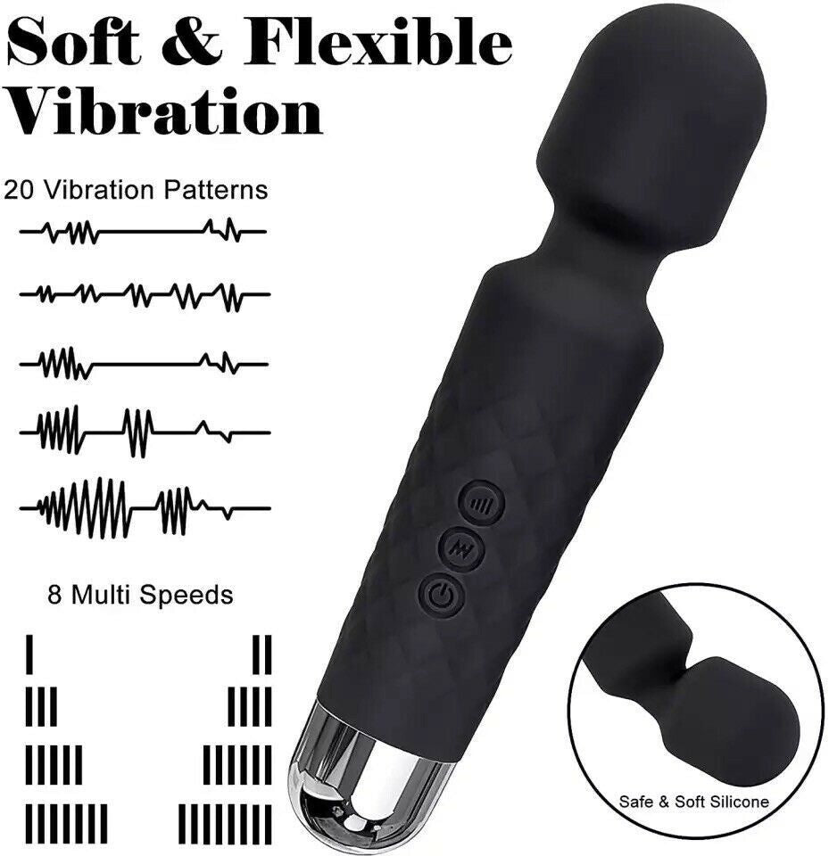 ✨ Varita de Masaje Mágica – 20 Velocidades de Relajación Potenter Vibration