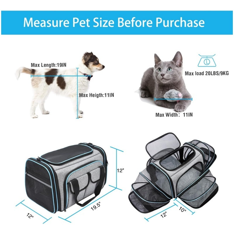 🐶🐱 Transportadora Expandible Premium para Mascotas – Aprobada por Aerolíneas