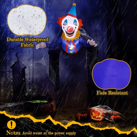 🤡 Inflable de Payaso Terrorífico 1m – Escapando de la Ventana 🎃p Decor With Built-in LED Lights For Holiday Party Yard Lawn Garden Decor Indoor Outdoor