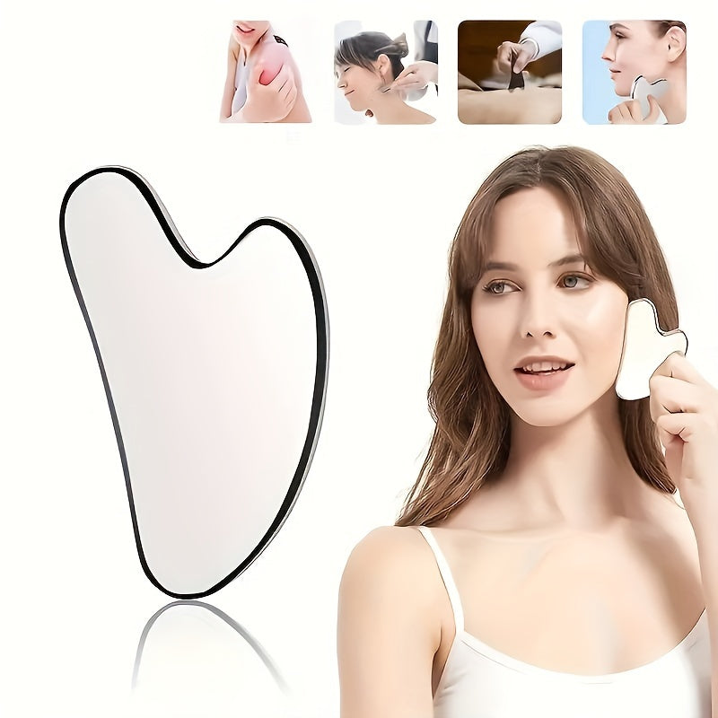 ❄️ Set Facial 2pcs – Rodillo de Hielo de Silicona + Gua Sha de Acero Inoxidable 🛁 Masaje Manual, Herramientas de Skincare y Belleza, Relajante y Cómodo